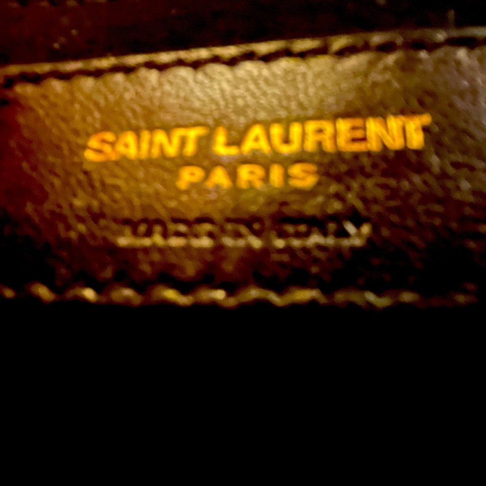 AUTHENTIC SAINT LAURENT SUNSET MEDIUM IN BLACK CROCODILE EMBOSSED SHINY LEATHER - Picture 6 of 8